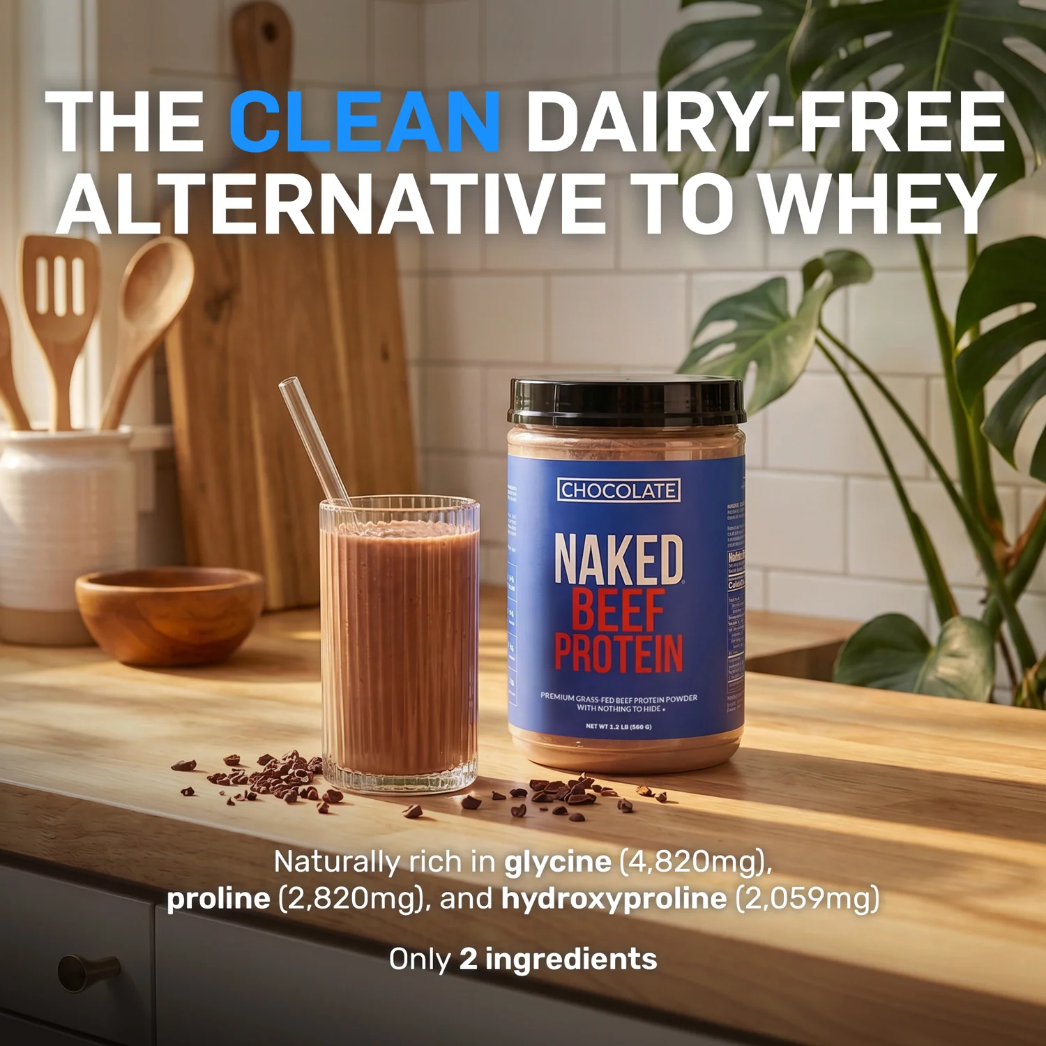 Chocolate Beef Protein Powder | Naked Chocolate Beef Protein - 1.2LB - Image 2