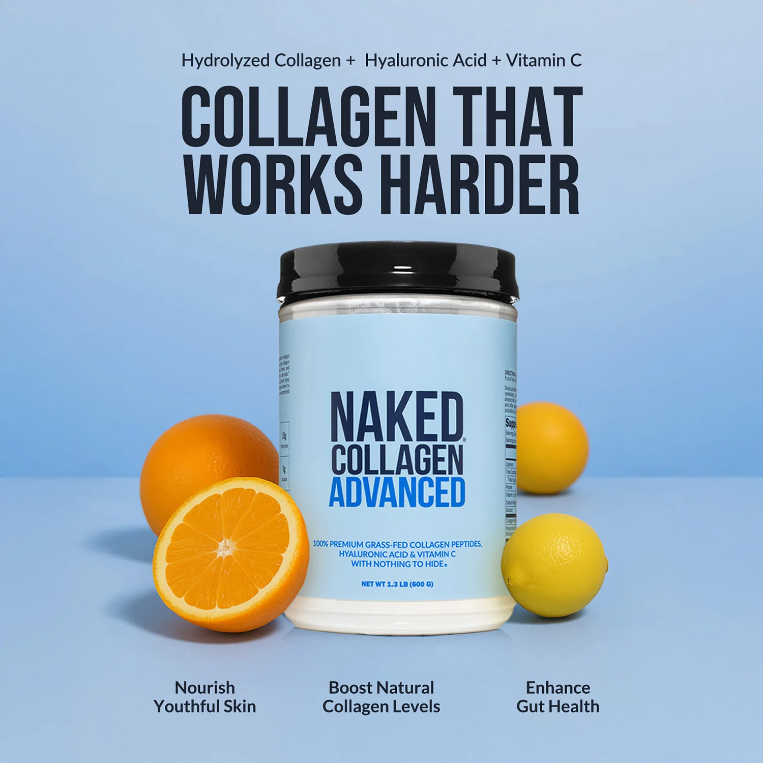 Chocolate Collagen Peptides with Hyaluronic Acid | Naked Collagen Advanced - 1.3 LB - Image 3