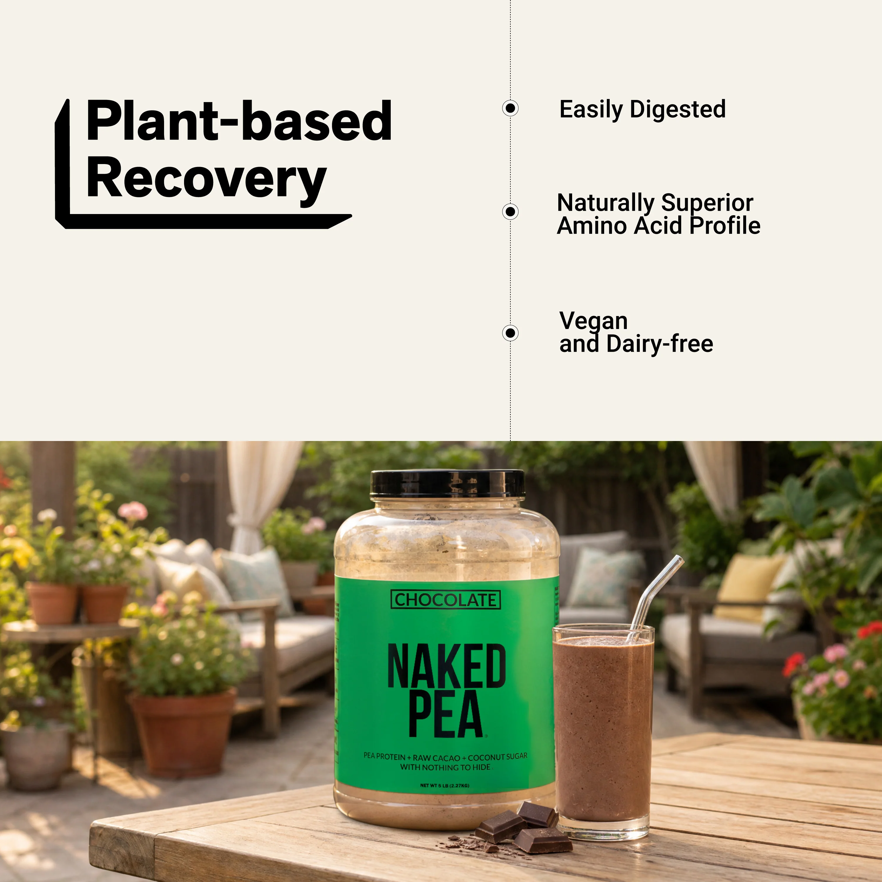Chocolate Pea Protein Powder | Naked Chocolate Pea - 5LB - Image 6