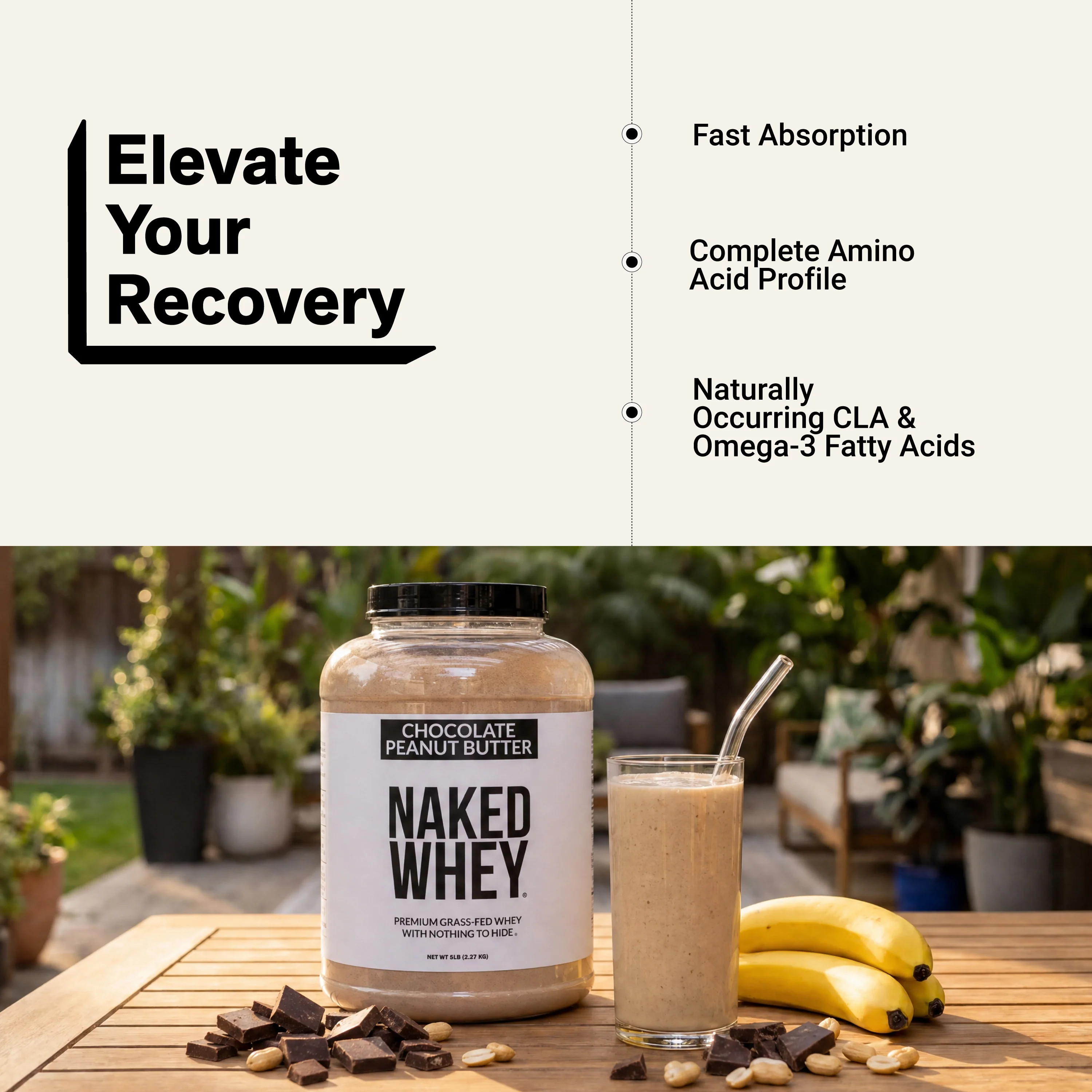 Chocolate Peanut Butter Whey Protein Powder | Naked Whey - 5LB - Image 6