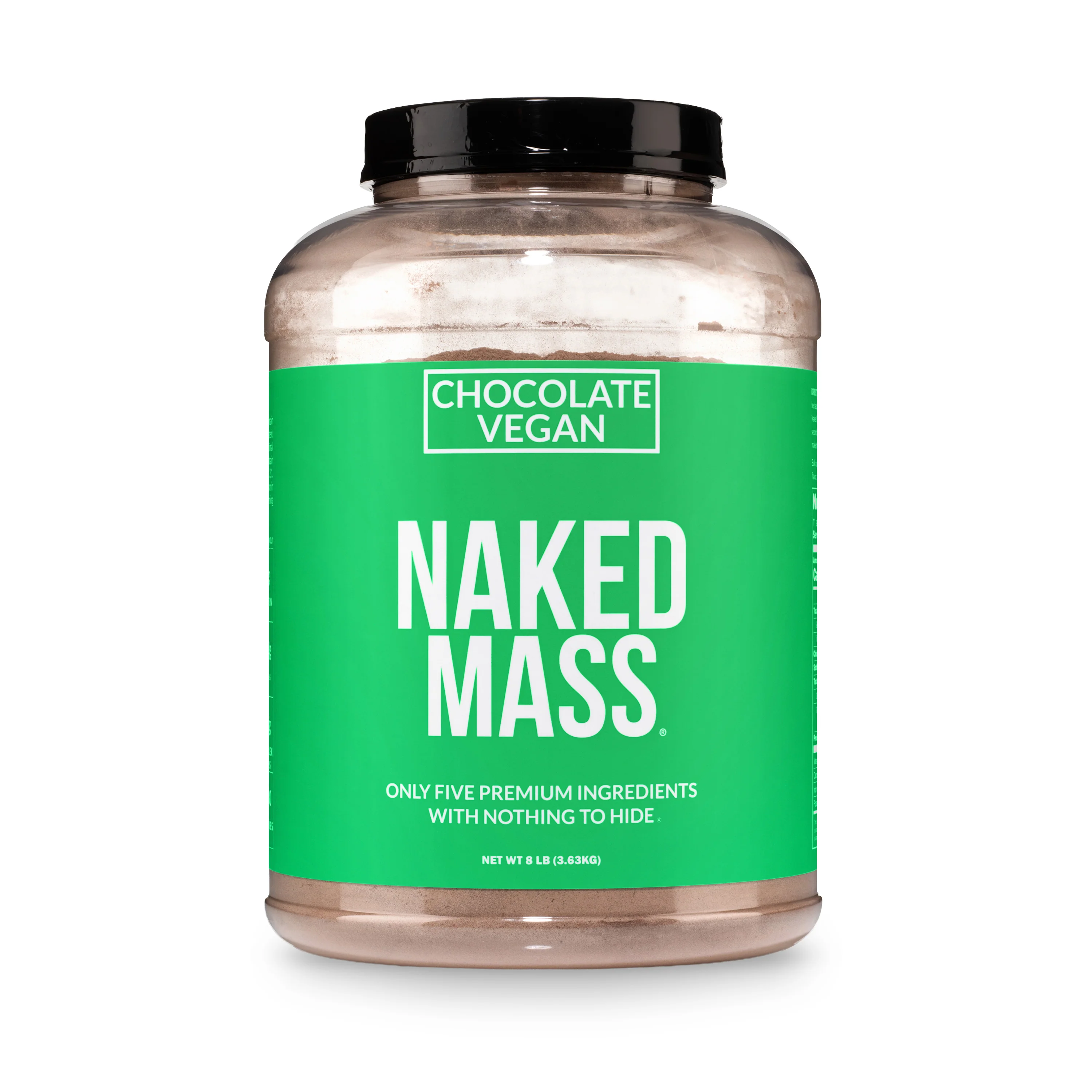 Chocolate Vegan Mass Gainer Supplement | Naked Vegan Mass - 8LB