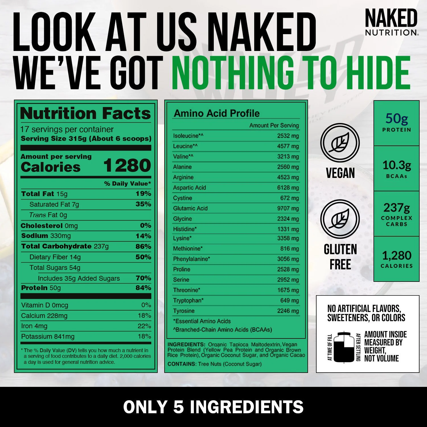 Chocolate Vegan Mass Gainer Supplement | Naked Vegan Mass - 12LB - Image 5