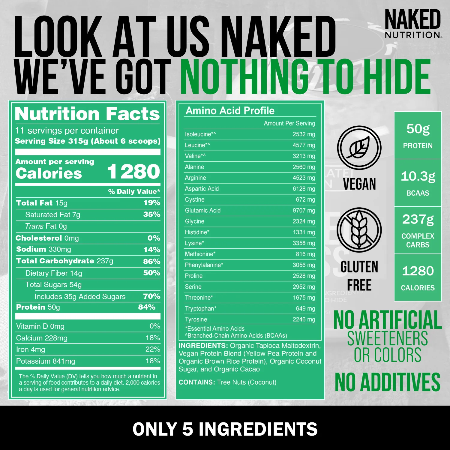 Chocolate Vegan Mass Gainer Supplement | Naked Vegan Mass - 8LB - Image 5