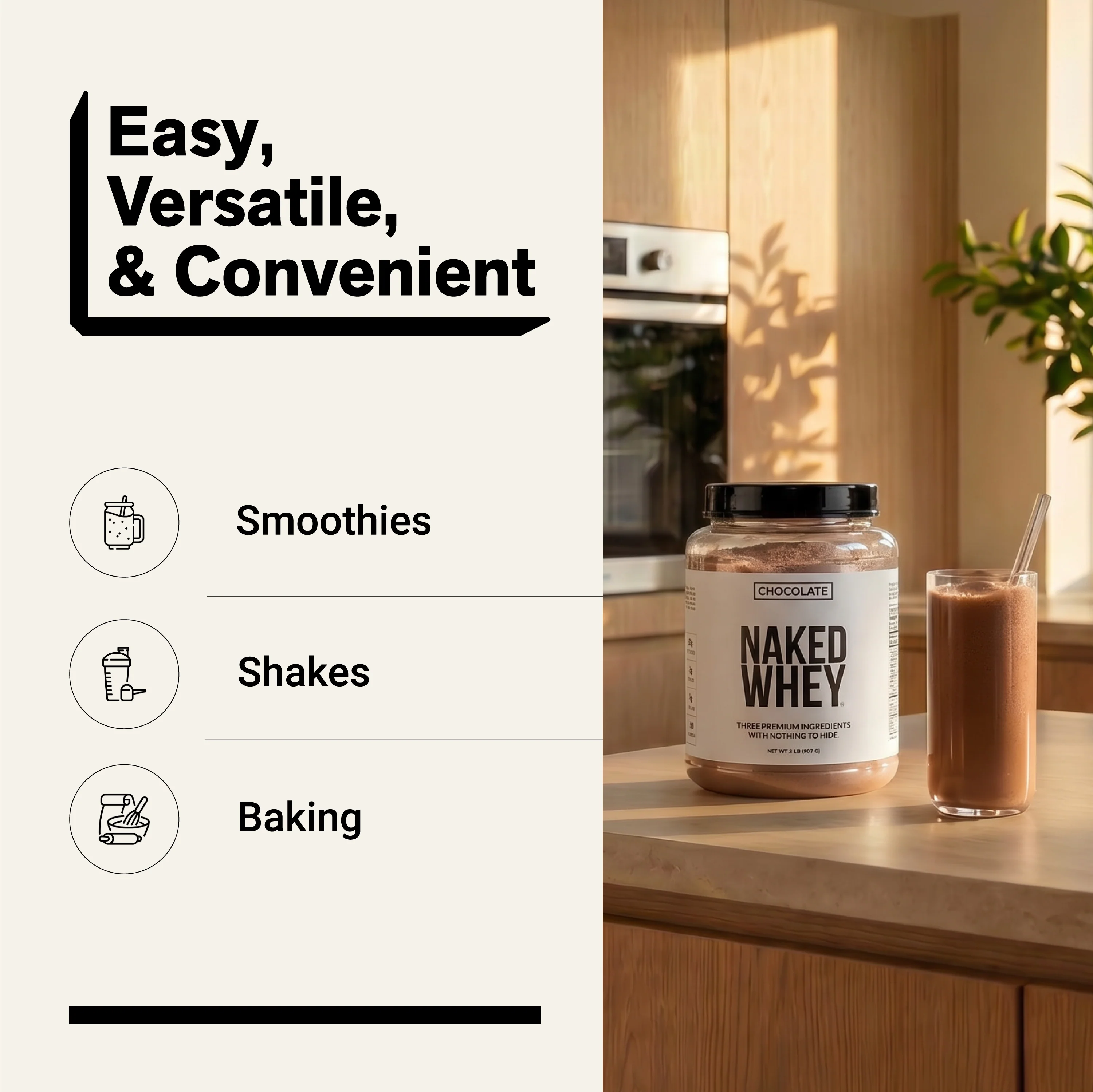 Chocolate Whey Protein Powder | Naked Chocolate Whey - 2LB - Image 6