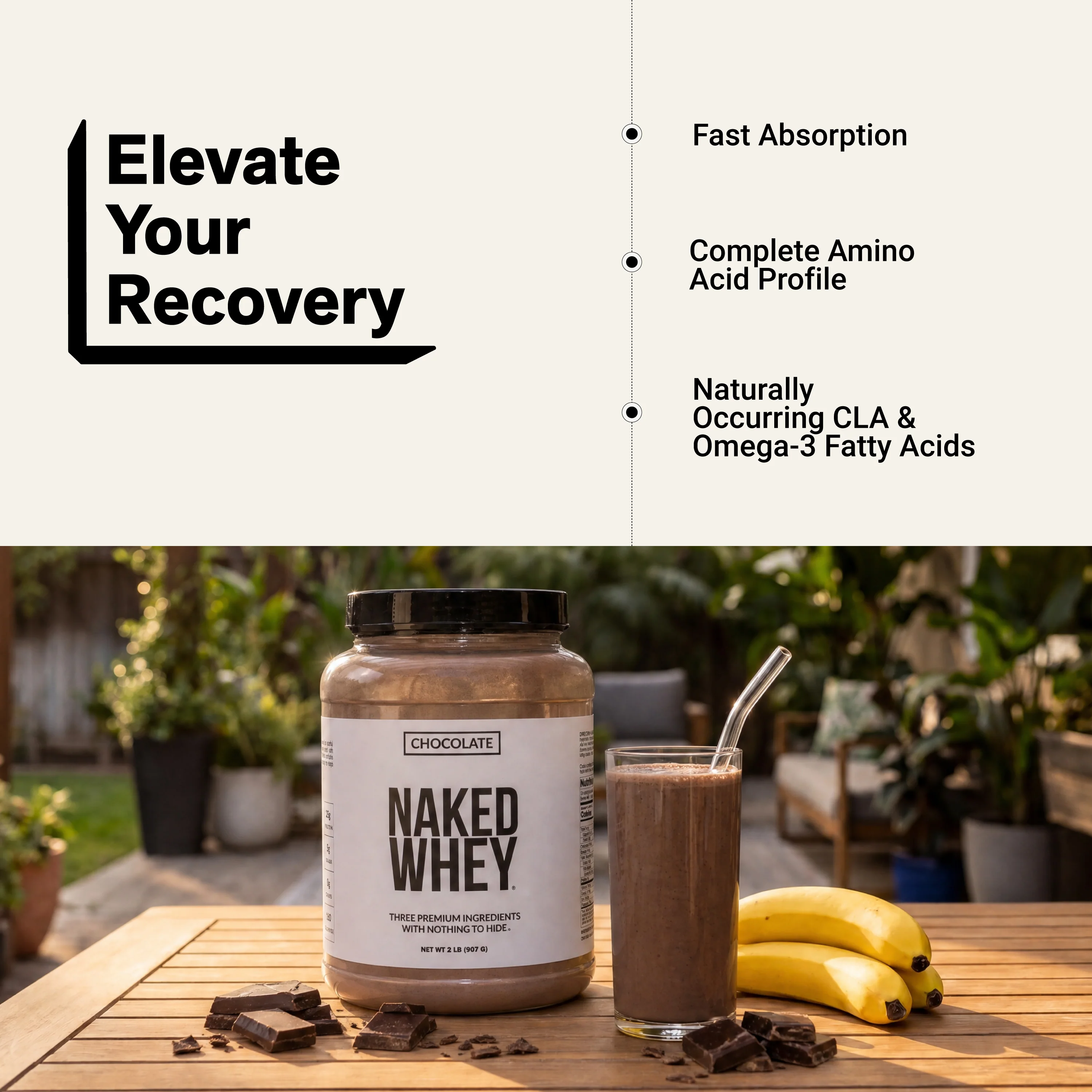 Chocolate Whey Protein Powder | Naked Chocolate Whey - 2LB - Image 7