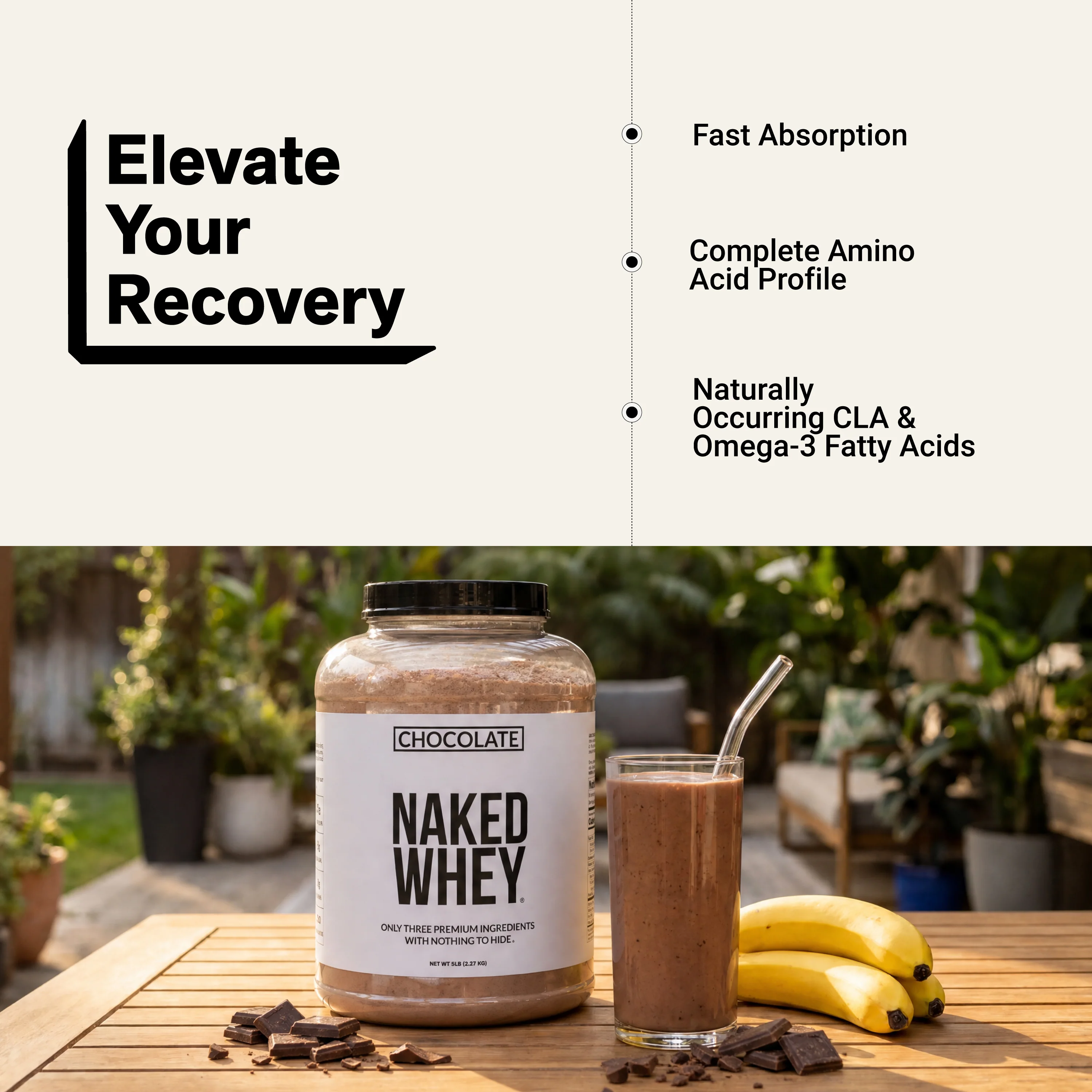 Chocolate Whey Protein Powder | Naked Chocolate Whey - 5LB - Image 6