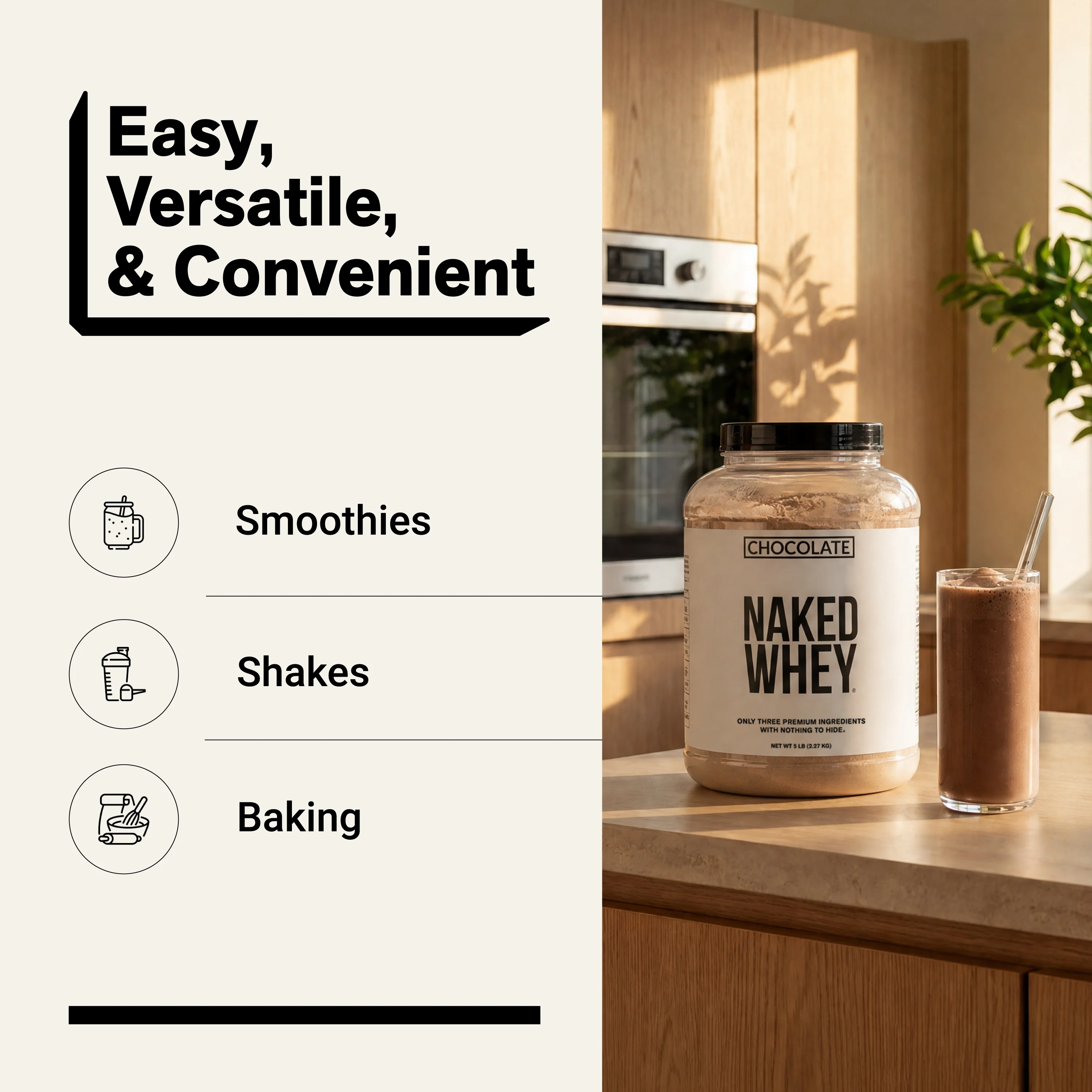 Chocolate Whey Protein Powder | Naked Chocolate Whey - 5LB - Image 7