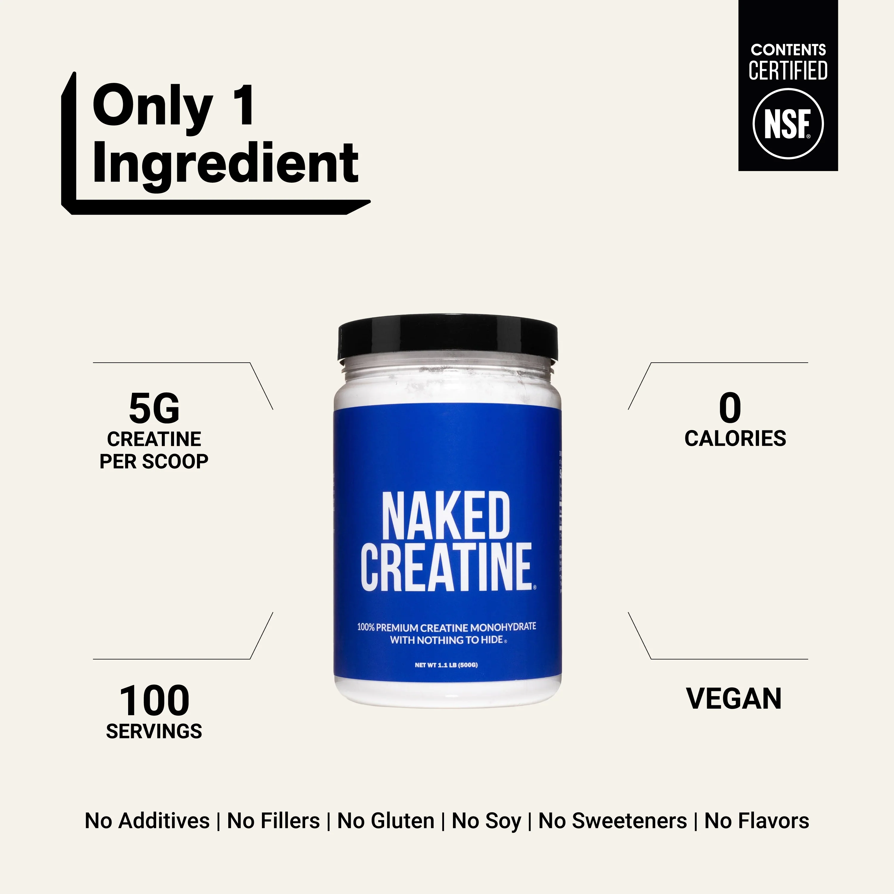 Creatine Monohydrate Powder | Naked Creatine - 1.1LB - Image 3