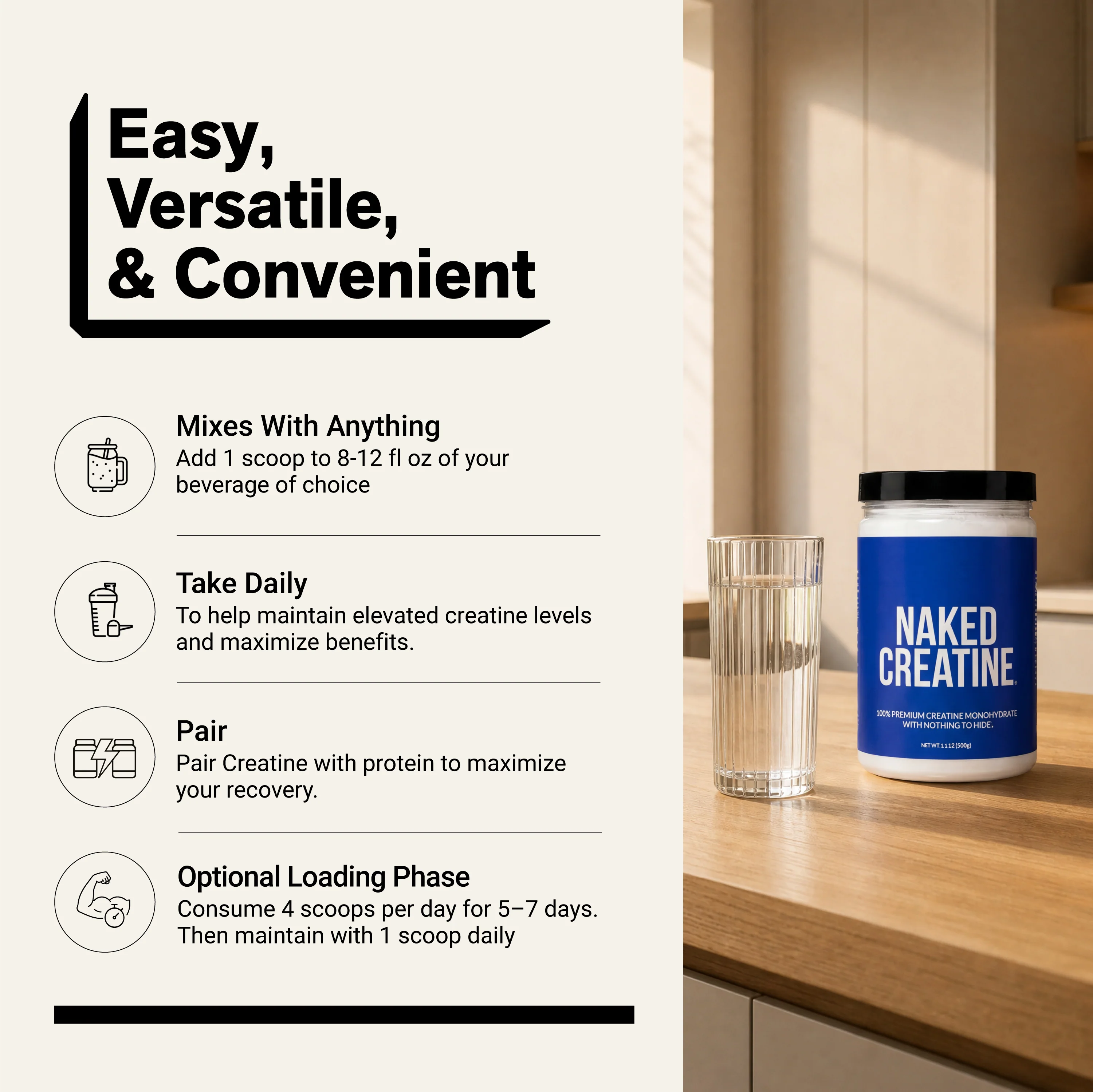 Creatine Monohydrate Powder | Naked Creatine - 1.1LB - Image 6