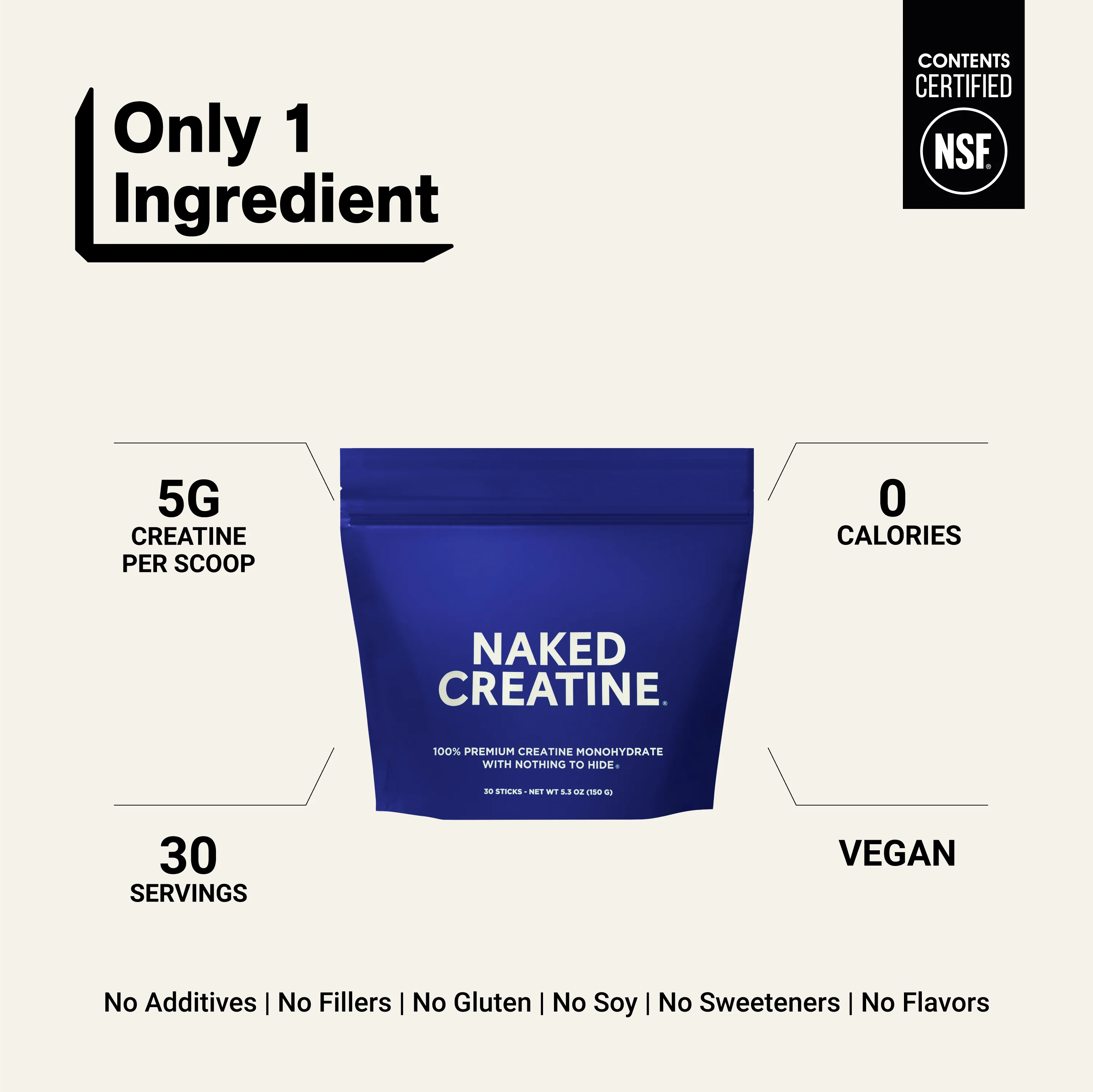 Creatine Travel Packets | Naked Creatine - 30 Servings - Image 3