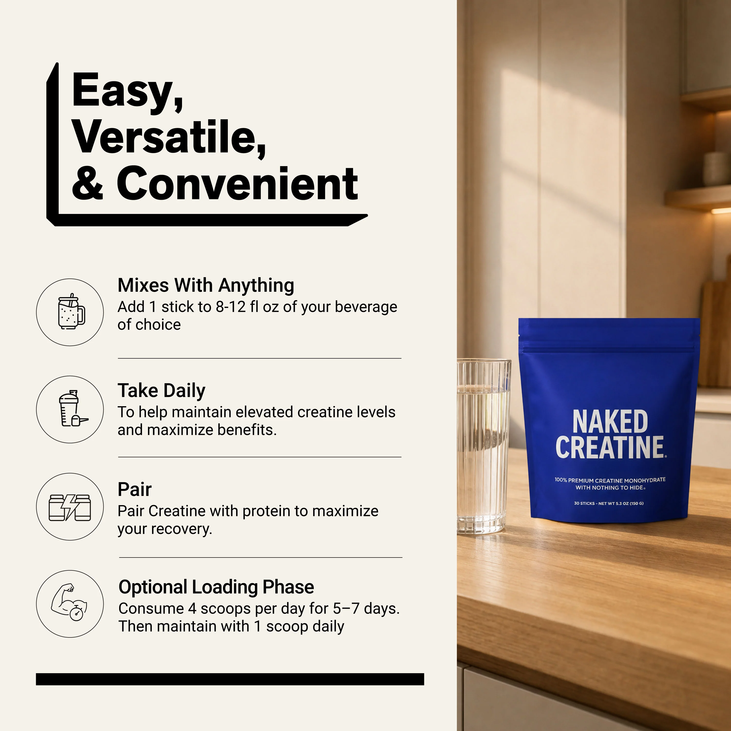 Creatine Travel Packets | Naked Creatine - 30 Servings - Image 6