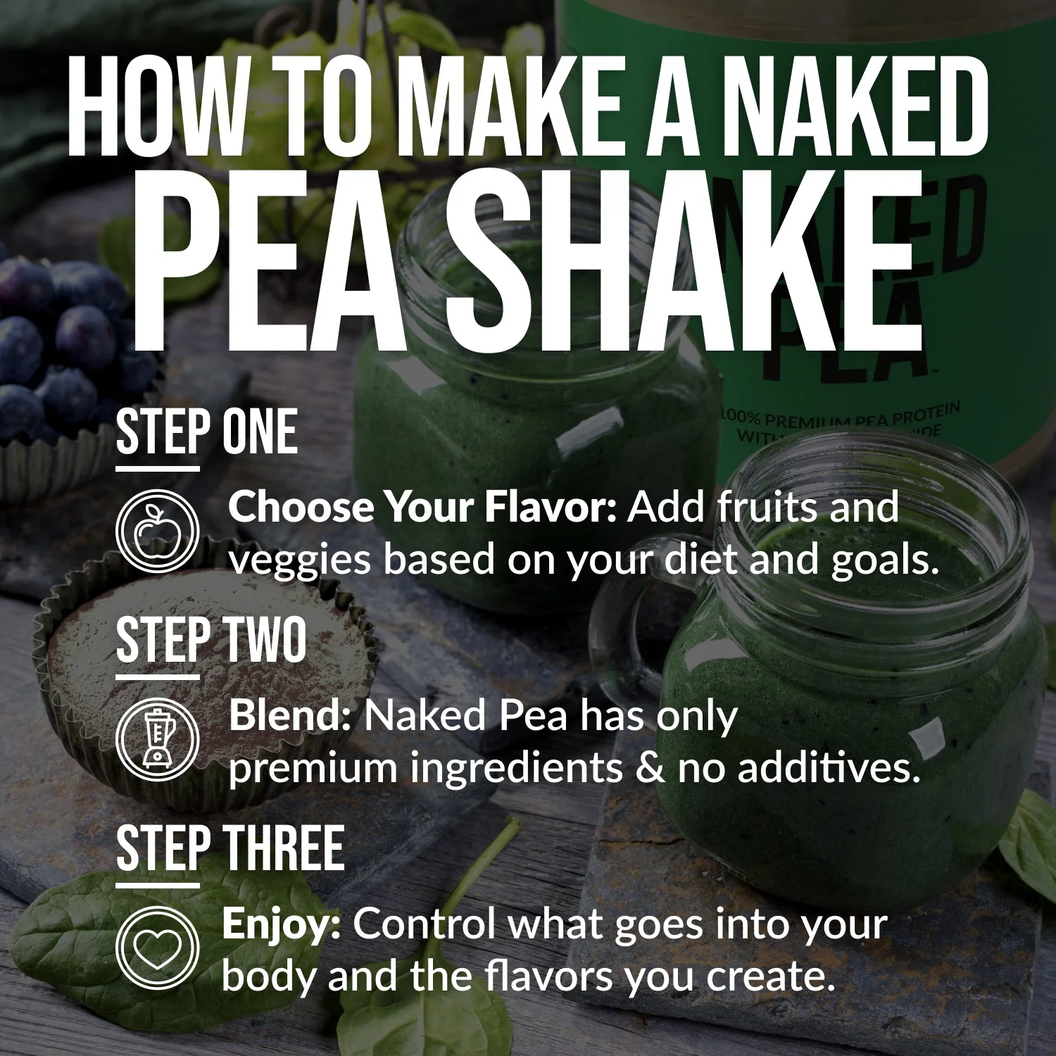 Double Chocolate Pea Protein Powder | Naked Pea - 2LB - Image 5