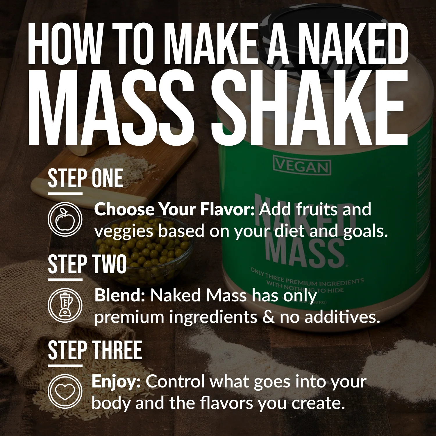 Double Chocolate Vegan Mass Gainer Supplement | Naked Vegan Mass - 8LB - Image 6