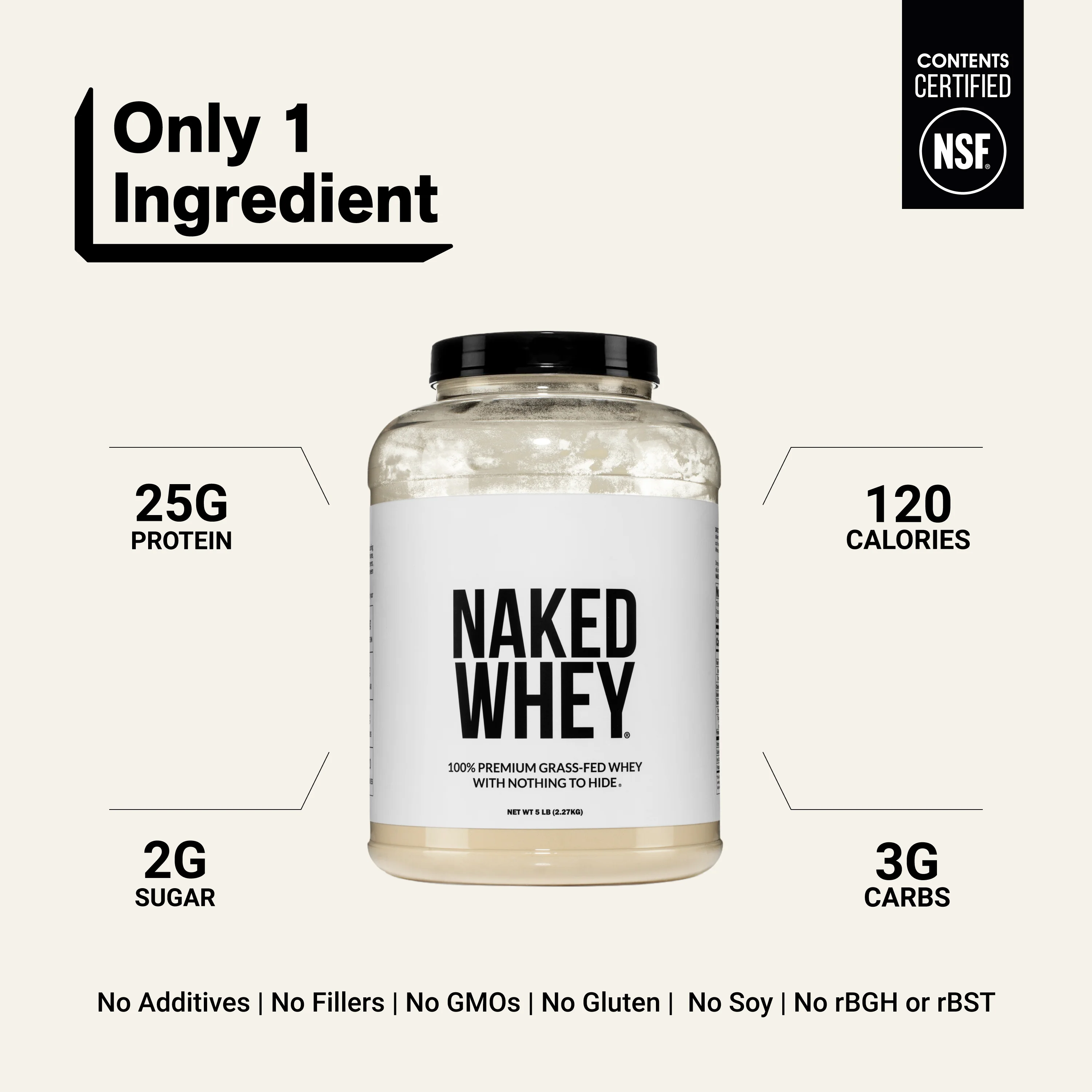 Grass Fed Whey Protein Powder | Naked Whey - 5LB - Image 3