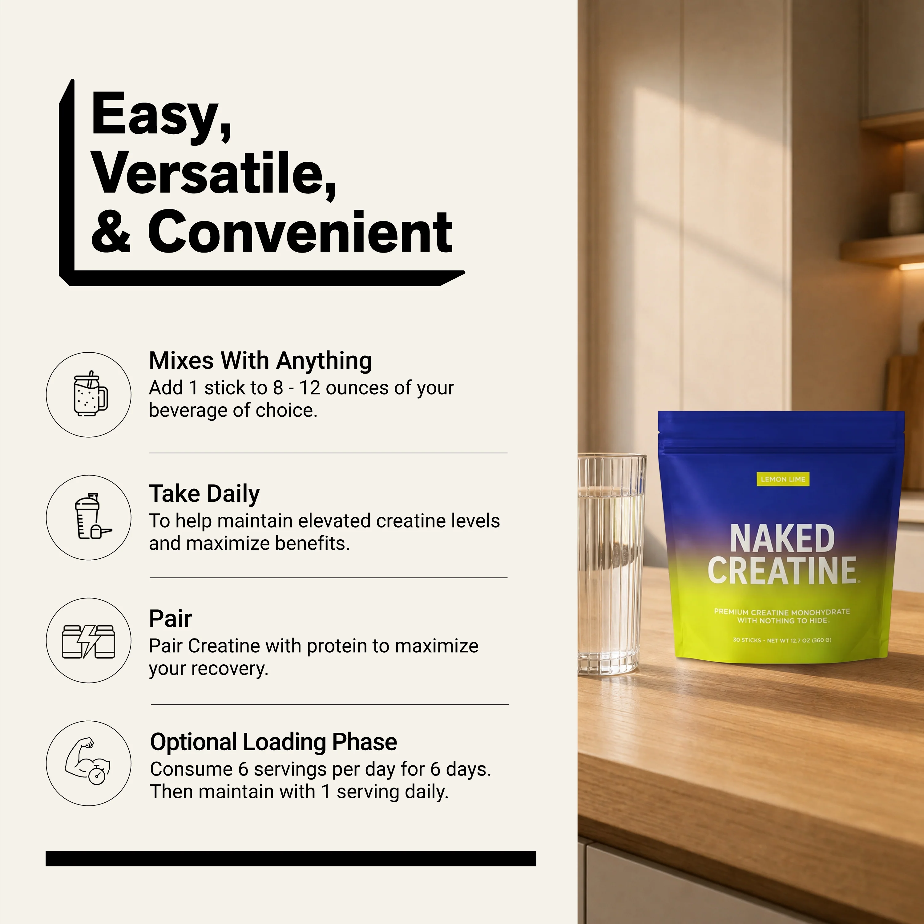 Lemon Lime Creatine Travel Packs | Naked Creatine - 30 Servings - Image 6
