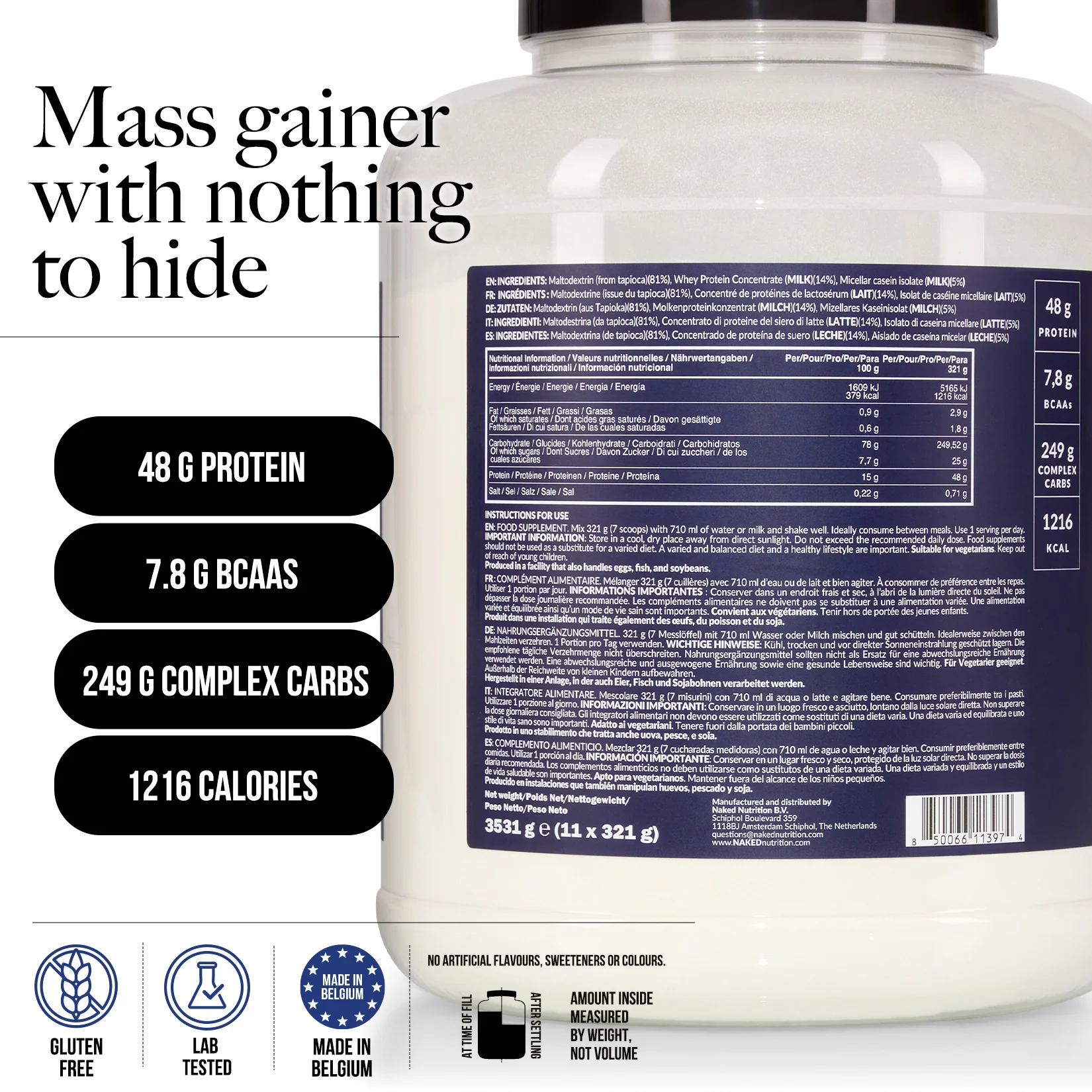 Mass Gainer Protein Supplement | Naked Mass - Image 3