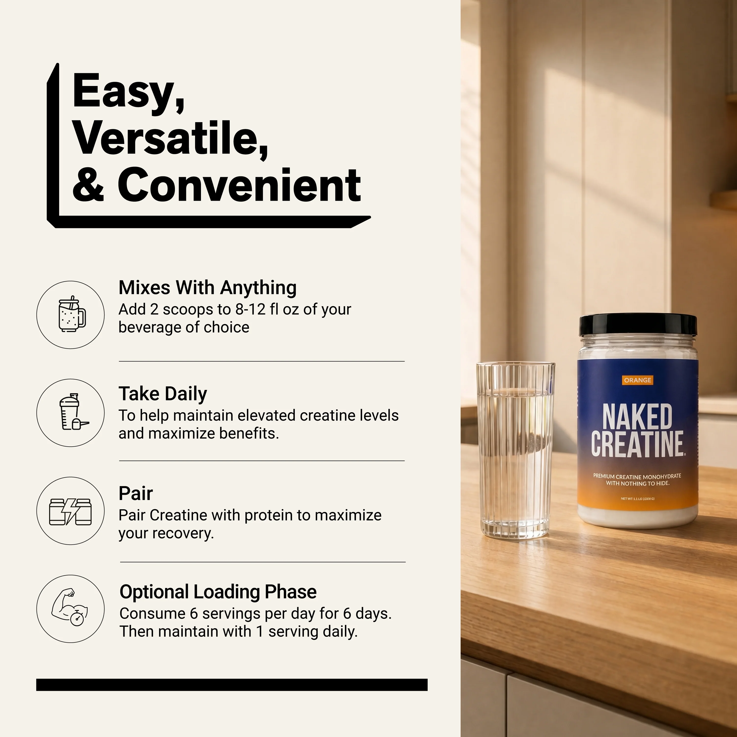 Orange Creatine Monohydrate Powder | Naked Creatine - 1.1LB - Image 6