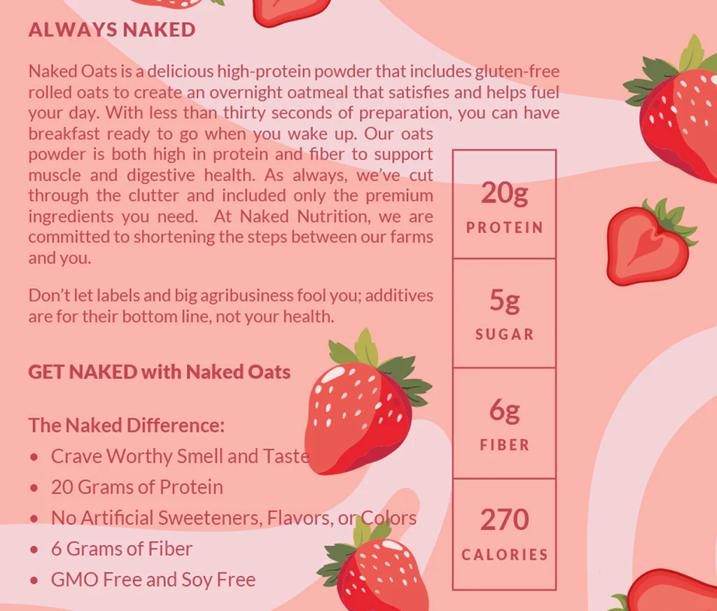 Strawberry Cream Protein Oats | Naked Oats - Image 5