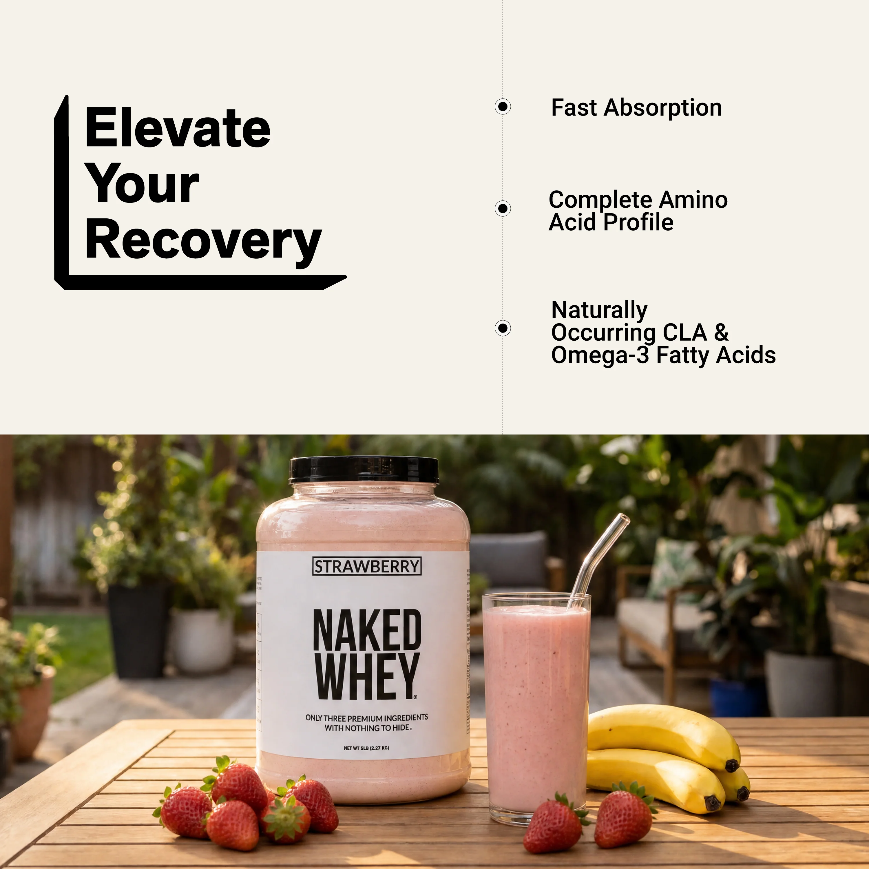 Strawberry Whey Protein Powder | Naked Strawberry Whey - 5LB - Image 6
