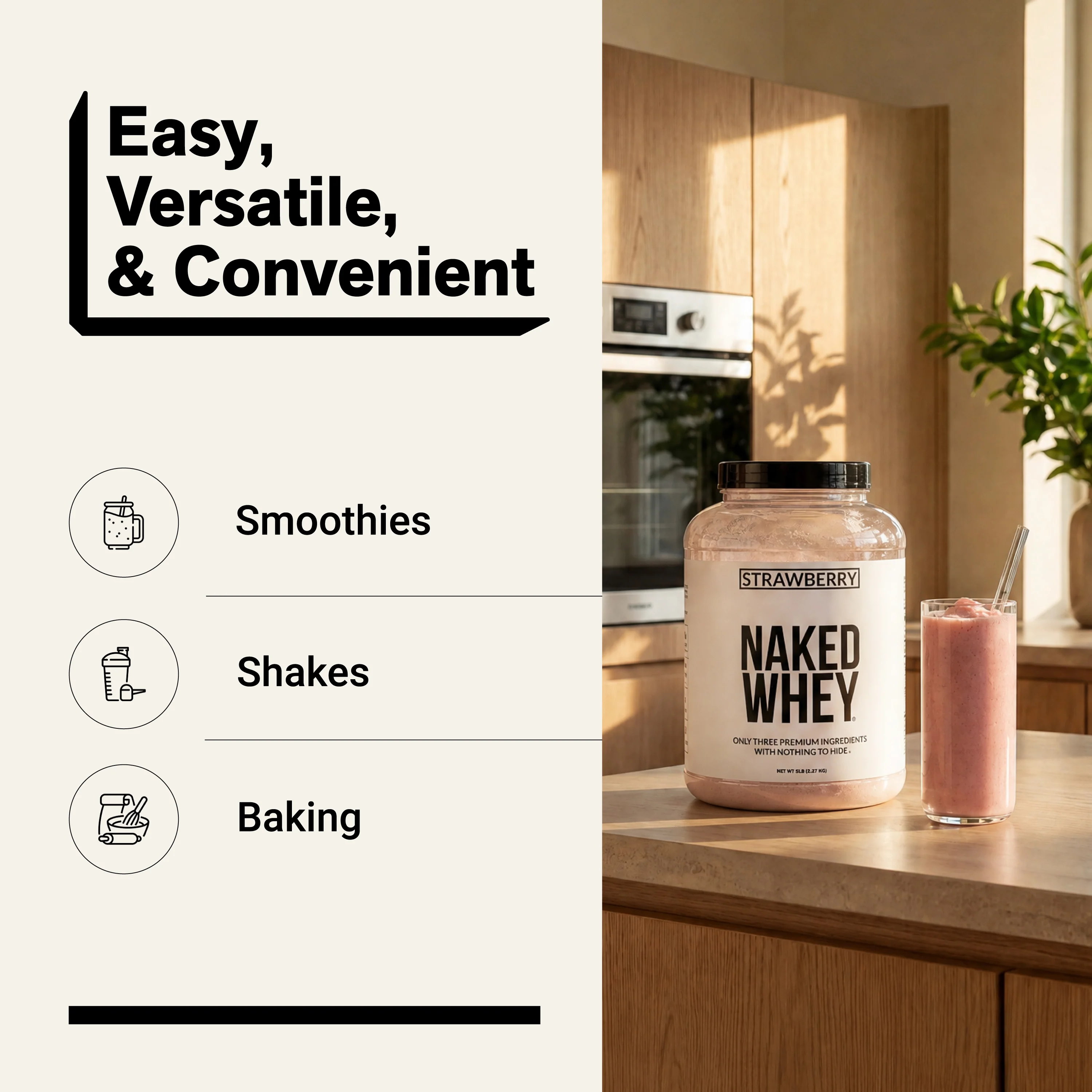 Strawberry Whey Protein Powder | Naked Strawberry Whey - 5LB - Image 7