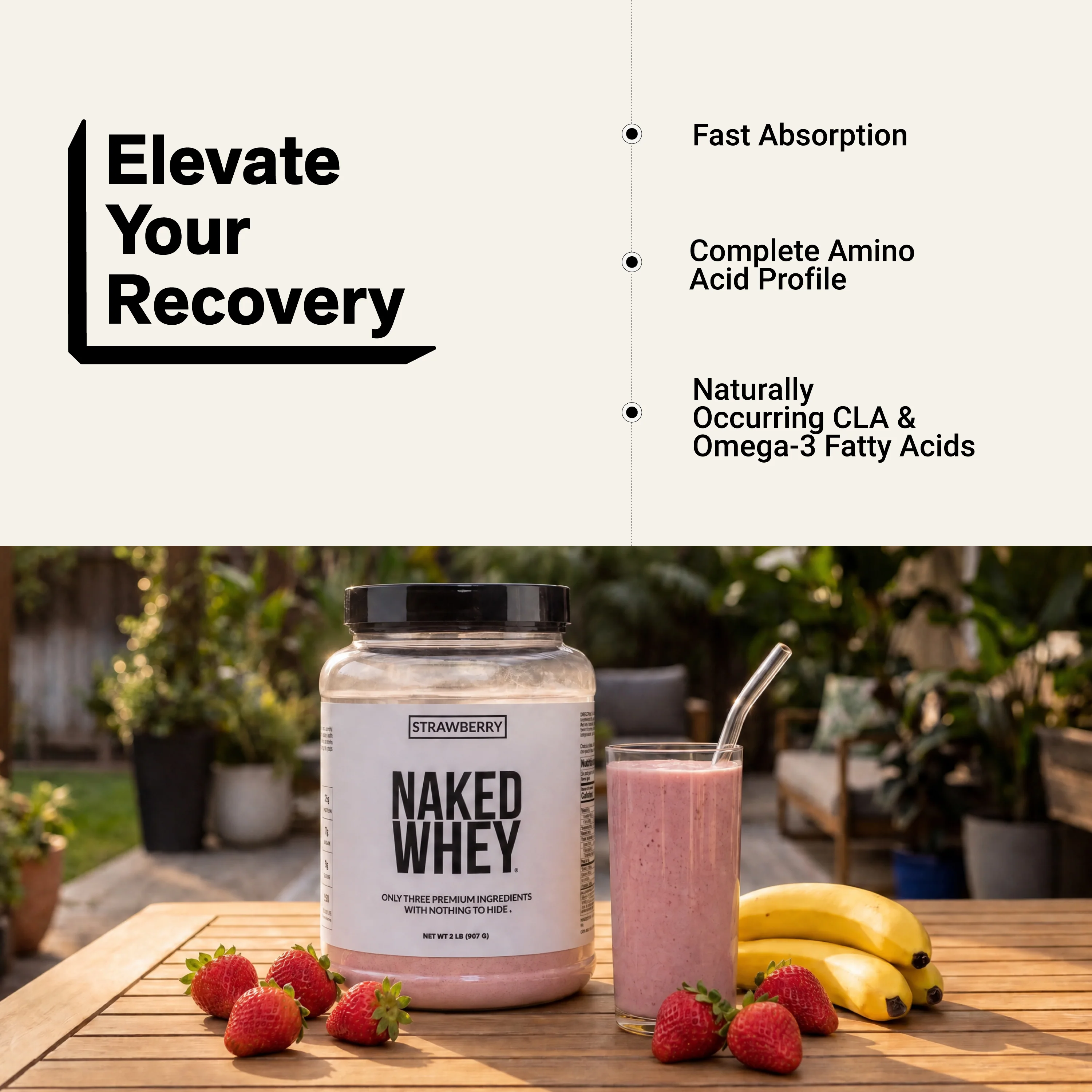 Strawberry Whey Protein Powder | Naked Strawberry Whey - 2LB - Image 6