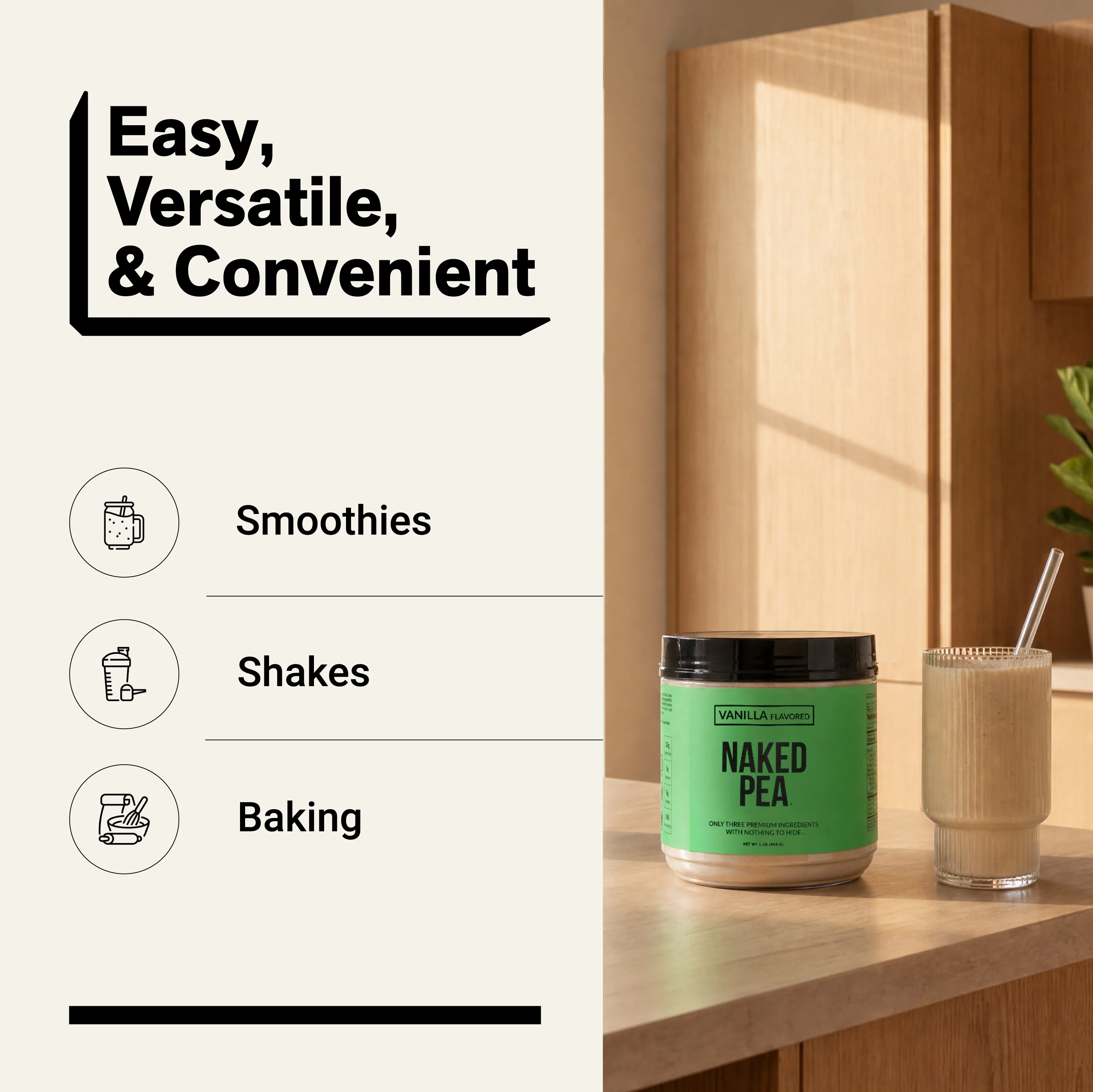 Vanilla Pea Protein Powder | Naked Vanilla Pea - 1LB - Image 7