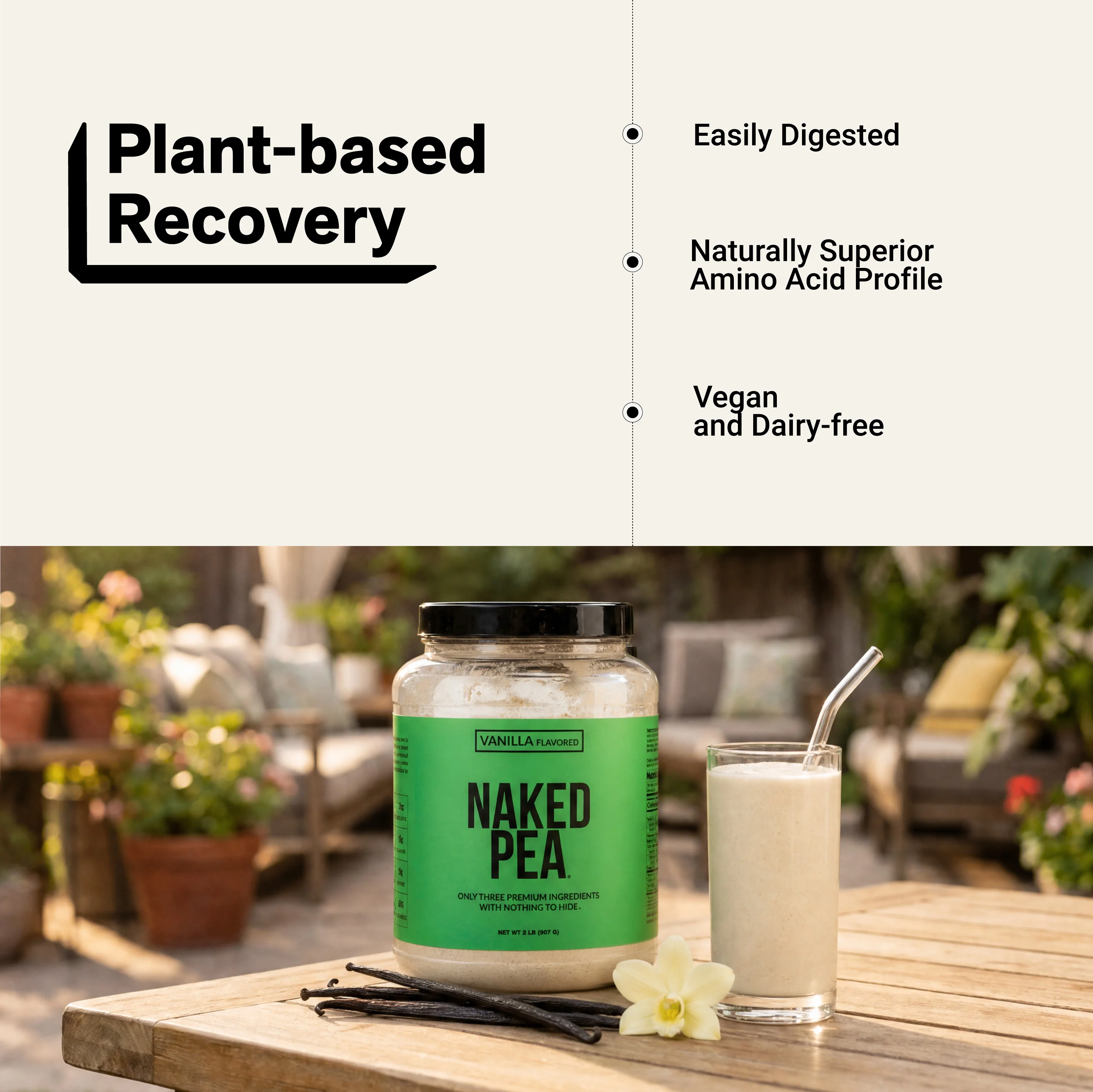 Vanilla Pea Protein Powder | Naked Vanilla Pea - 2LB - Image 6