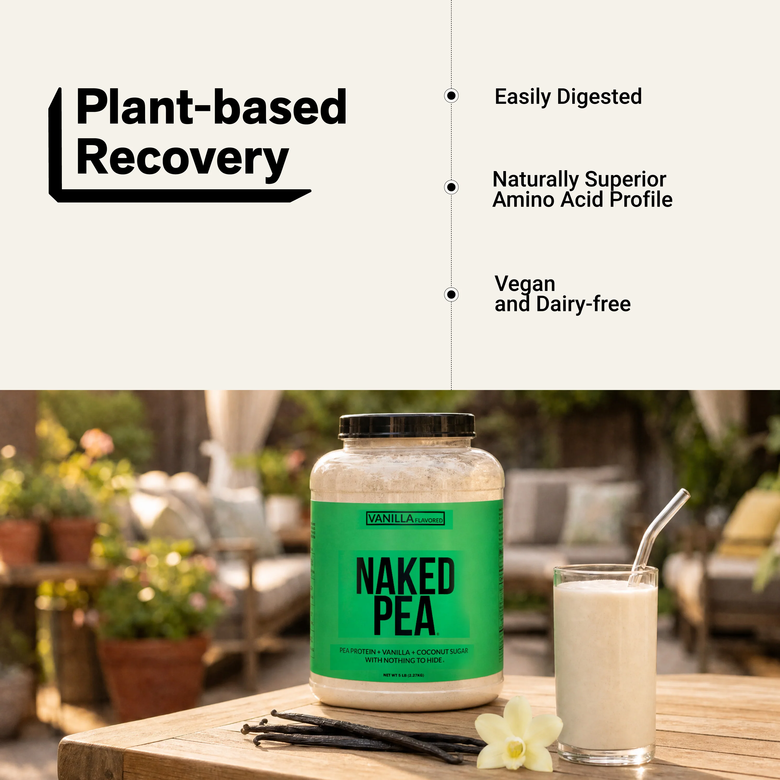 Vanilla Pea Protein Powder | Naked Vanilla Pea - 5LB - Image 6