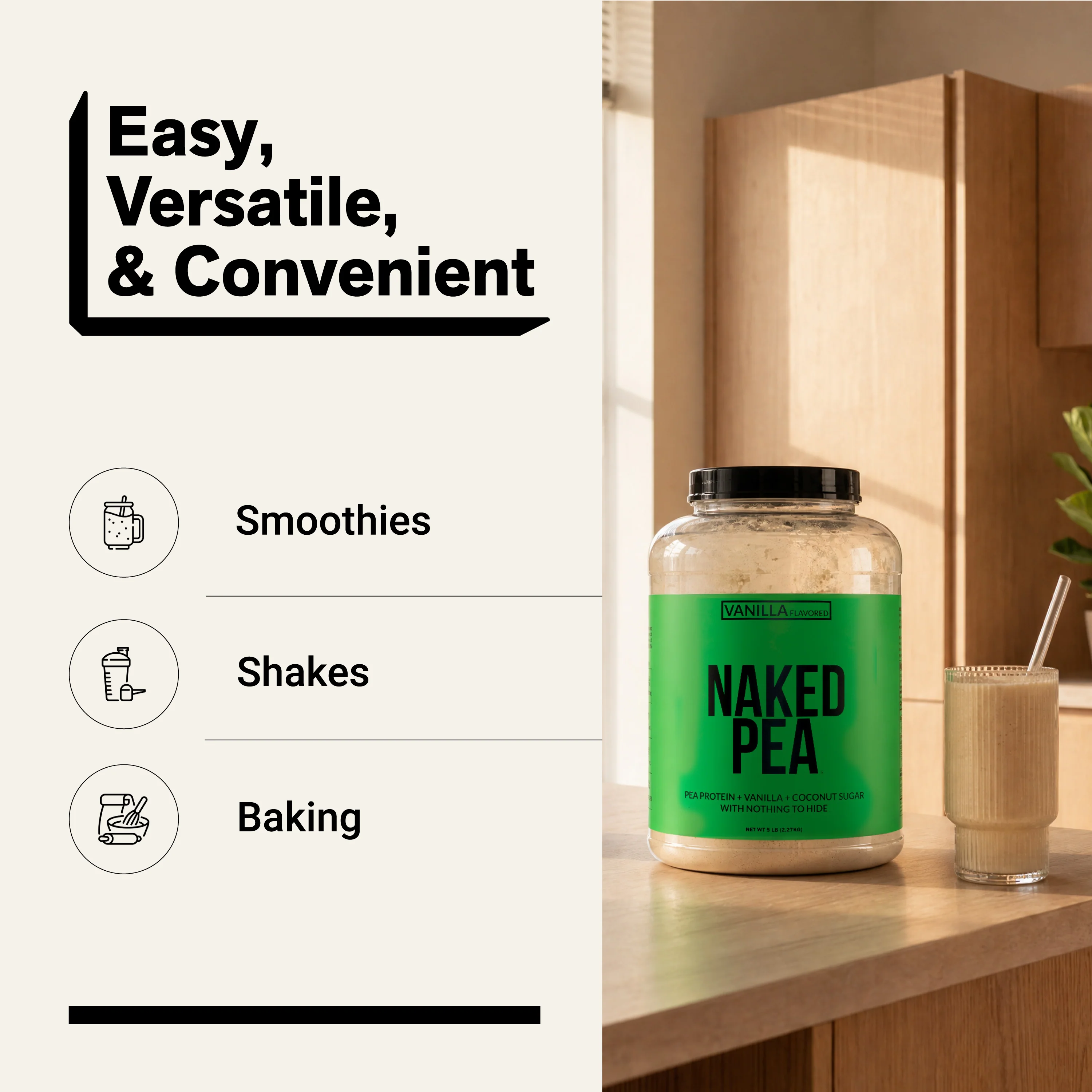 Vanilla Pea Protein Powder | Naked Vanilla Pea - 5LB - Image 7