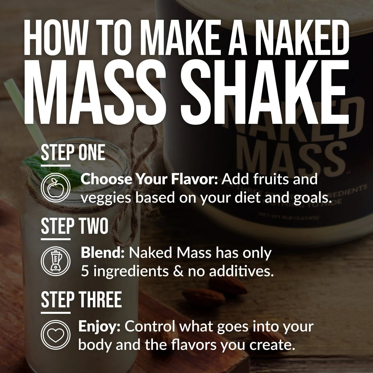 Vanilla Mass Gainer Protein Supplement | Naked Vanilla Mass - 8LB - Image 8