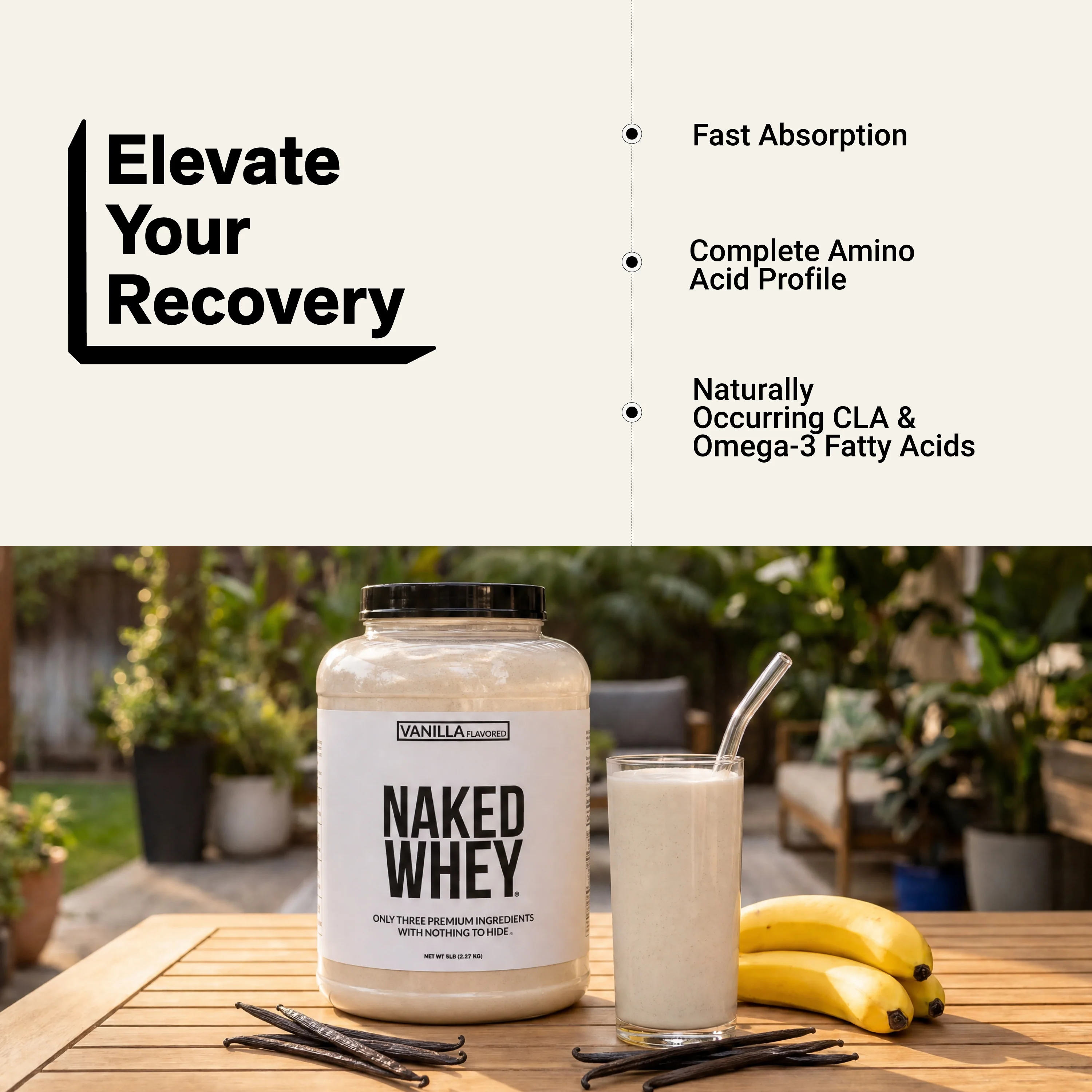 Vanilla Whey Protein Powder | Naked Vanilla Whey - 5LB - Image 6
