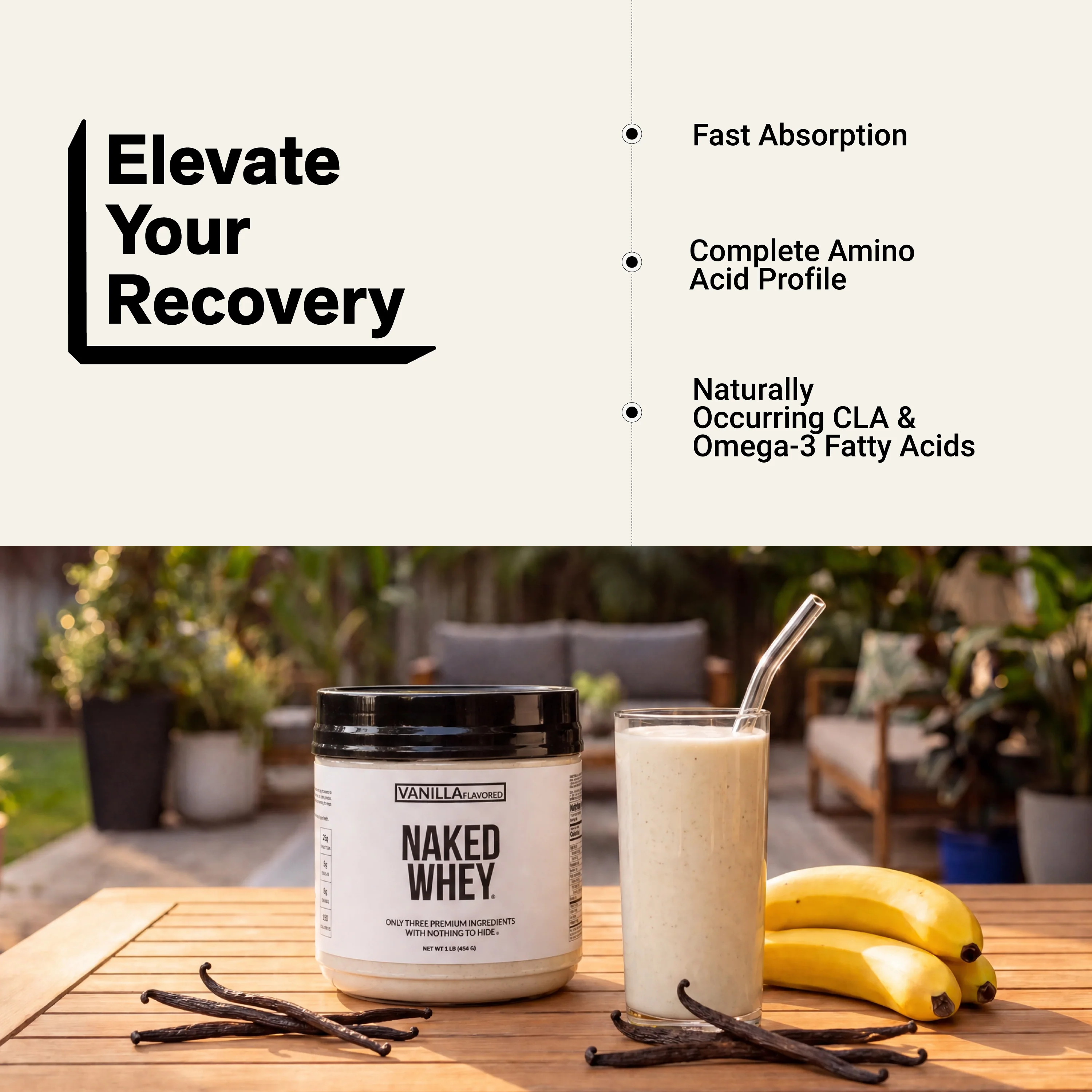 Vanilla Whey Protein Powder 1lb | Naked Vanilla Whey - 1LB - Image 6