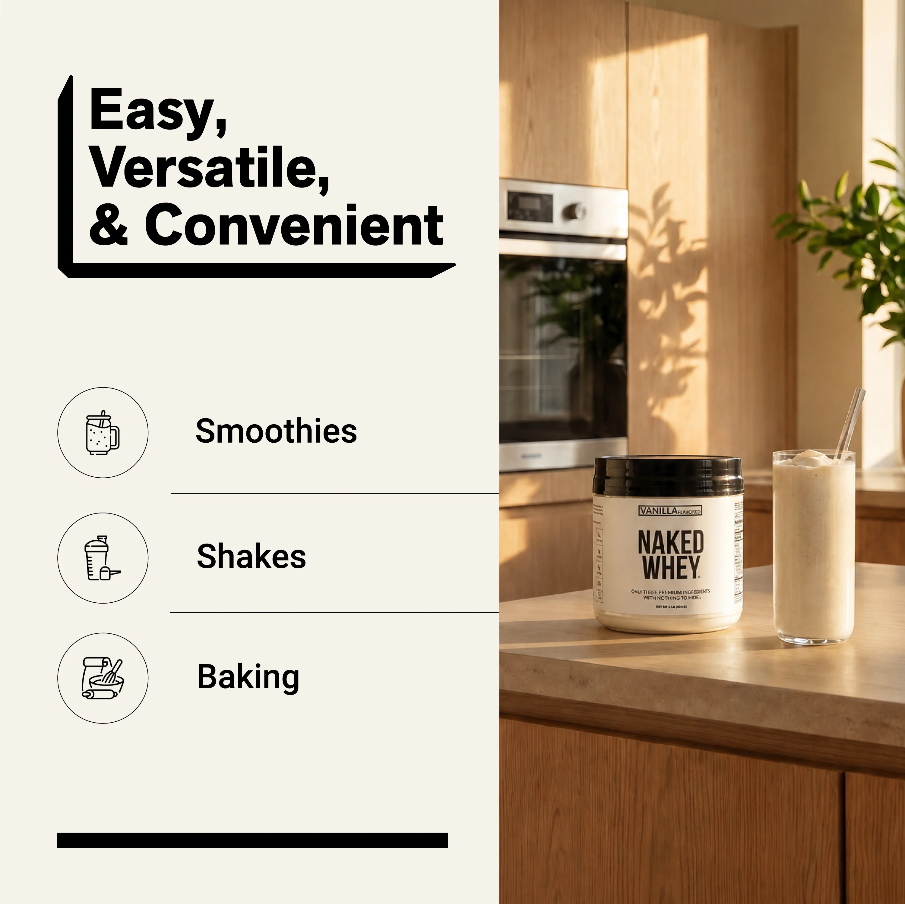 Vanilla Whey Protein Powder 1lb | Naked Vanilla Whey - 1LB - Image 7
